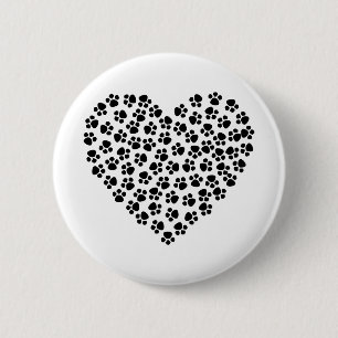 Abstrakte Tierart Cat Hunde Katze Herz. Button