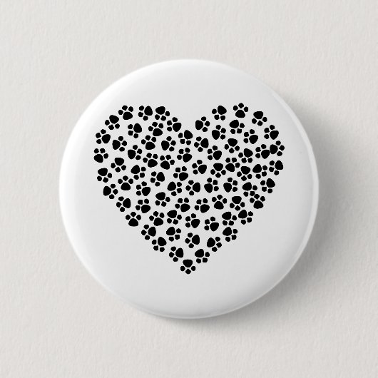 Abstrakte Tierart Cat Hunde Katze Herz. Button (Vorderseite)