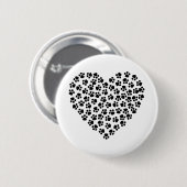Abstrakte Tierart Cat Hunde Katze Herz. Button (Vorne & Hinten)