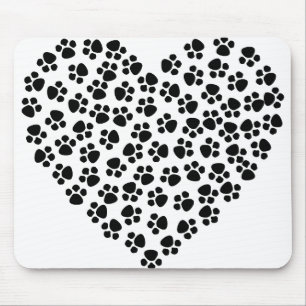 Abstrakte Tierart Cat Hunde Katze Herz. Mousepad