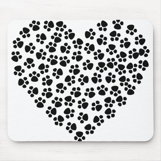 Abstrakte Tierart Cat Hunde Katze Herz. Mousepad (Vorne)