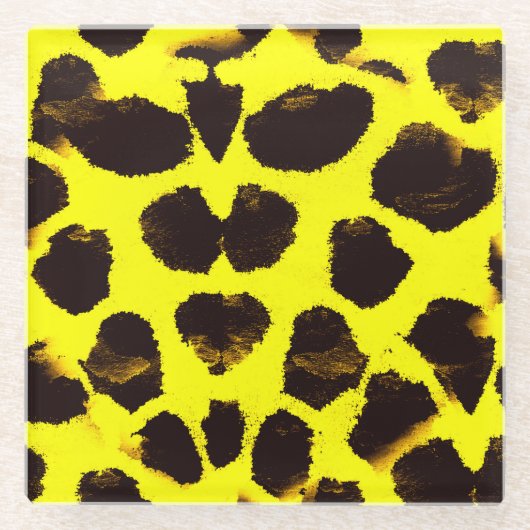 Abstrakte Tierdruckleopard Glasuntersetzer (Vorderseite)