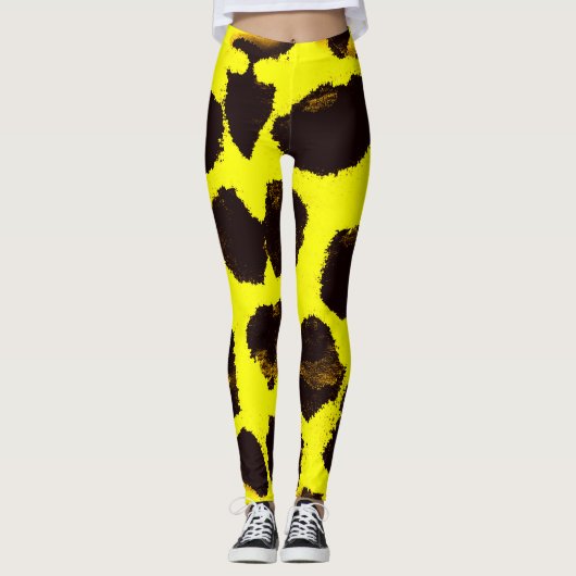 Abstrakte Tierdruckleopard Leggings (Vorderseite)