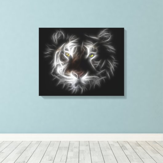 Abstrakte Tiger-Wrapped Canvas Leinwanddruck (Insitu (Holzboden))
