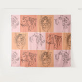 Abstrakte Tigerkopfart Wandteppich (Vorderseite (Horizontal))