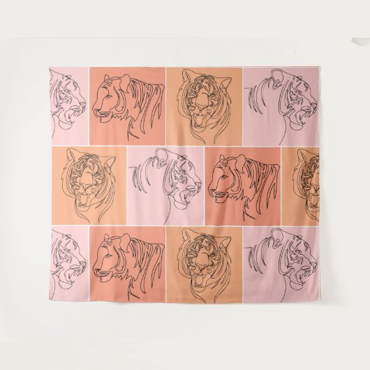 Abstrakte Tigerkopfart Wandteppich (Vorderseite (Horizontal))