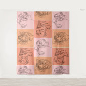 Abstrakte Tigerkopfart Wandteppich (Vorderseite)