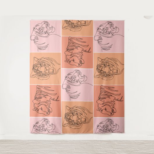 Abstrakte Tigerkopfart Wandteppich (Vorderseite)