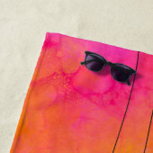 Abstrakte Tinte Art Pink Orange Bohemische Federn Strandtuch (Beispiel)