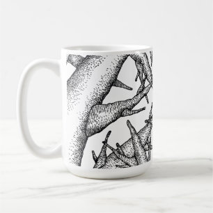 Abstrakte Tinte seltsame Bäume Zeichnung  Kaffeetasse