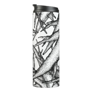 Abstrakte Tinte Stift Seltsame Merkwürdige Bäume Z Thermosbecher