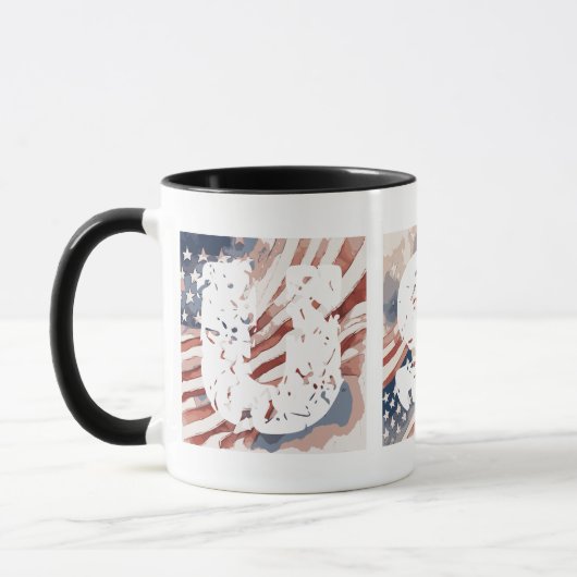 Abstrakte Tinte und Wasser-Flagge "USA" Tasse (Links)