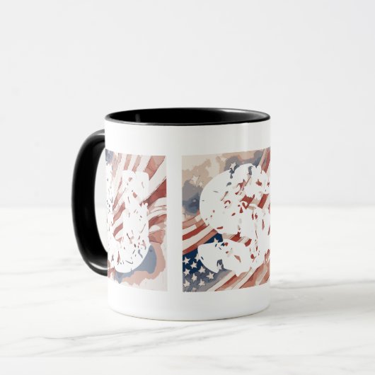 Abstrakte Tinte und Wasser-Flagge "USA" Tasse (Vorderseite Links)