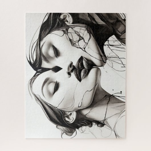 Abstrakte Tinte Zeichnend lesbische Liebe Puzzle (Vertikal)