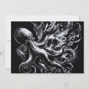 Abstrakte Tintenflüssigkeit Oktopus Kraken Ankündigung