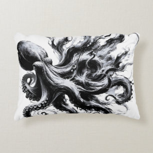 Abstrakte Tintenflüssigkeit Oktopus Kraken Dekokissen