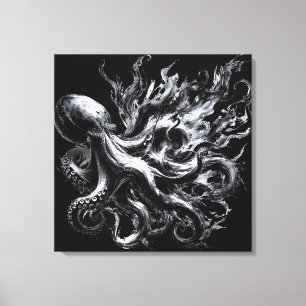 Abstrakte Tintenflüssigkeit Oktopus Kraken Leinwanddruck