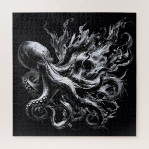 Abstrakte Tintenflüssigkeit Oktopus Kraken Puzzle