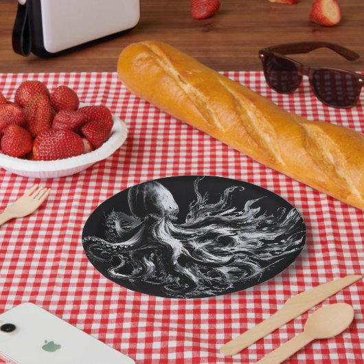 Abstrakte Tintenlösung Kraken Pappteller (Picknick)