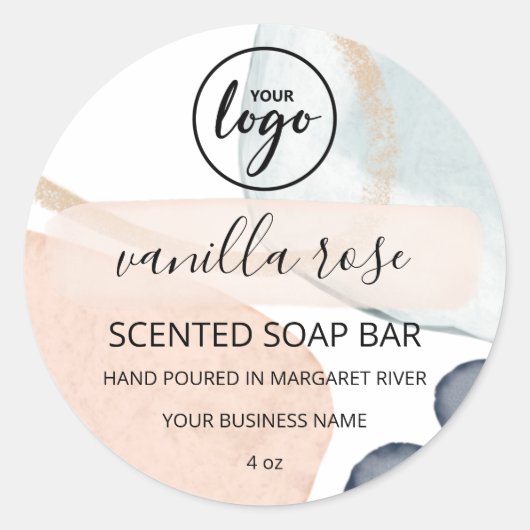 Abstrakte Tintenpastellfarben-Bar Runder Aufkleber (Vorderseite)