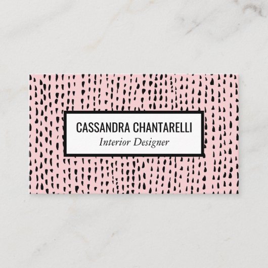 Abstrakte Tintenpatronen auf rosa Visitenkartendes Visitenkarte (Vorderseite)