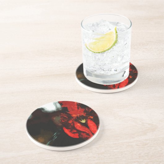 Abstrakte Top-Rooster Getränkeuntersetzer (Seite)