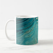 Abstrakte topografische Ozeankunst Kaffeetasse (Links)