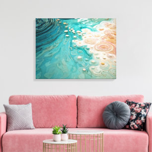 Abstrakte topografische Ozeankunst Leinwanddruck