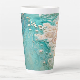 Abstrakte topografische Ozeankunst Milchtasse