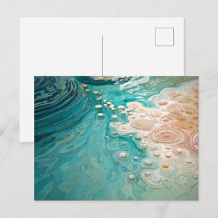 Abstrakte topografische Ozeankunst Postkarte