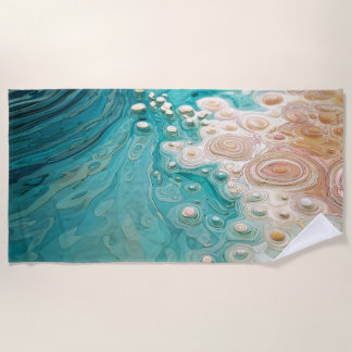 Abstrakte topografische Ozeankunst Strandtuch