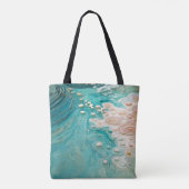 Abstrakte topografische Ozeankunst Tasche (Rückseite)