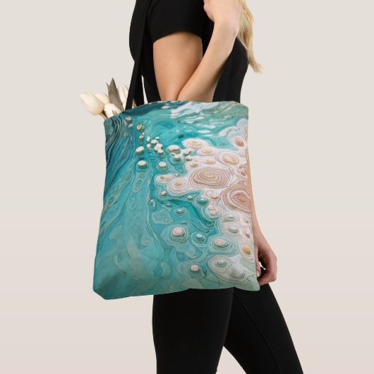 Abstrakte topografische Ozeankunst Tasche (Von Nahem)