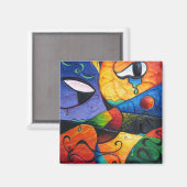 Abstrakte Tränen laufen über Magnet (Vorderseite/Rückseite)