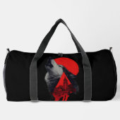 Abstrakte Trash Polka Heulender Wolf Duffle Bag (Rückseite)