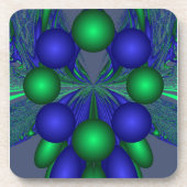 Abstrakte Trauben in Grün und Blau Untersetzer (Vorderseite)
