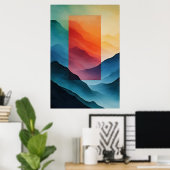 Abstrakte Traum Berge Poster (Heimbüro)