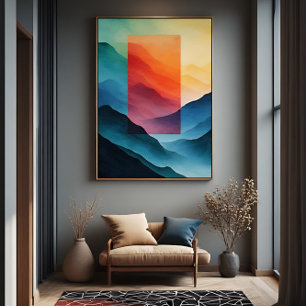 Abstrakte Traum Berge Poster