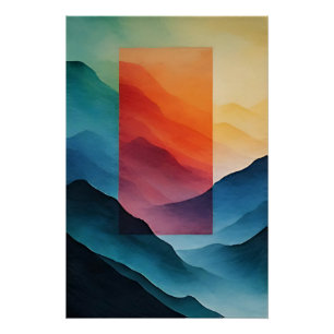Abstrakte Traum Berge Poster