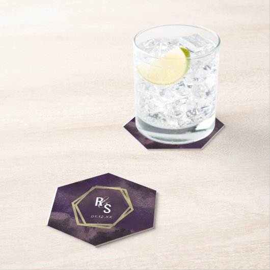 Abstrakte Träume Lila Imitate Goldschlaucher Hochz Untersetzer (Vor Ort)