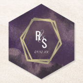 Abstrakte Träume Lila Imitate Goldschlaucher Hochz Untersetzer (Vorderseite)