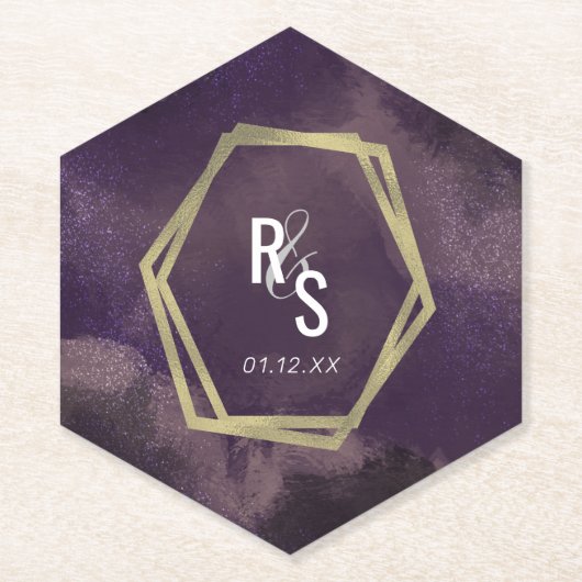 Abstrakte Träume Lila Imitate Goldschlaucher Hochz Untersetzer (Vorderseite)