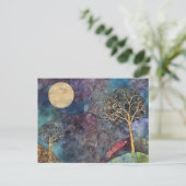 Abstrakte Tree Mixed Media Collage Postkarte (Stehend Vorderseite)
