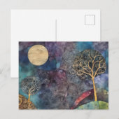 Abstrakte Tree Mixed Media Collage Postkarte (Vorne/Hinten)