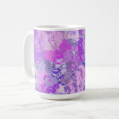 Abstrakte trendige Camouflage Rosa Lila Blau Kaffeetasse (Vorderseite Links)