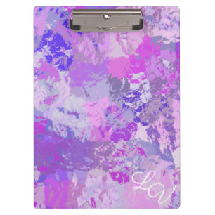 Abstrakte trendige Camouflage Rosa Lila Blau Klemmbrett