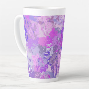 Abstrakte trendige Camouflage Rosa Lila Blau Milchtasse
