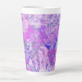 Abstrakte trendige Camouflage Rosa Lila Blau Milchtasse (Vorderseite)