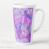 Abstrakte trendige Camouflage Rosa Lila Blau Milchtasse (Rechts)