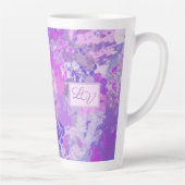 Abstrakte trendige Camouflage Rosa Lila Blau Milchtasse (Rechts)